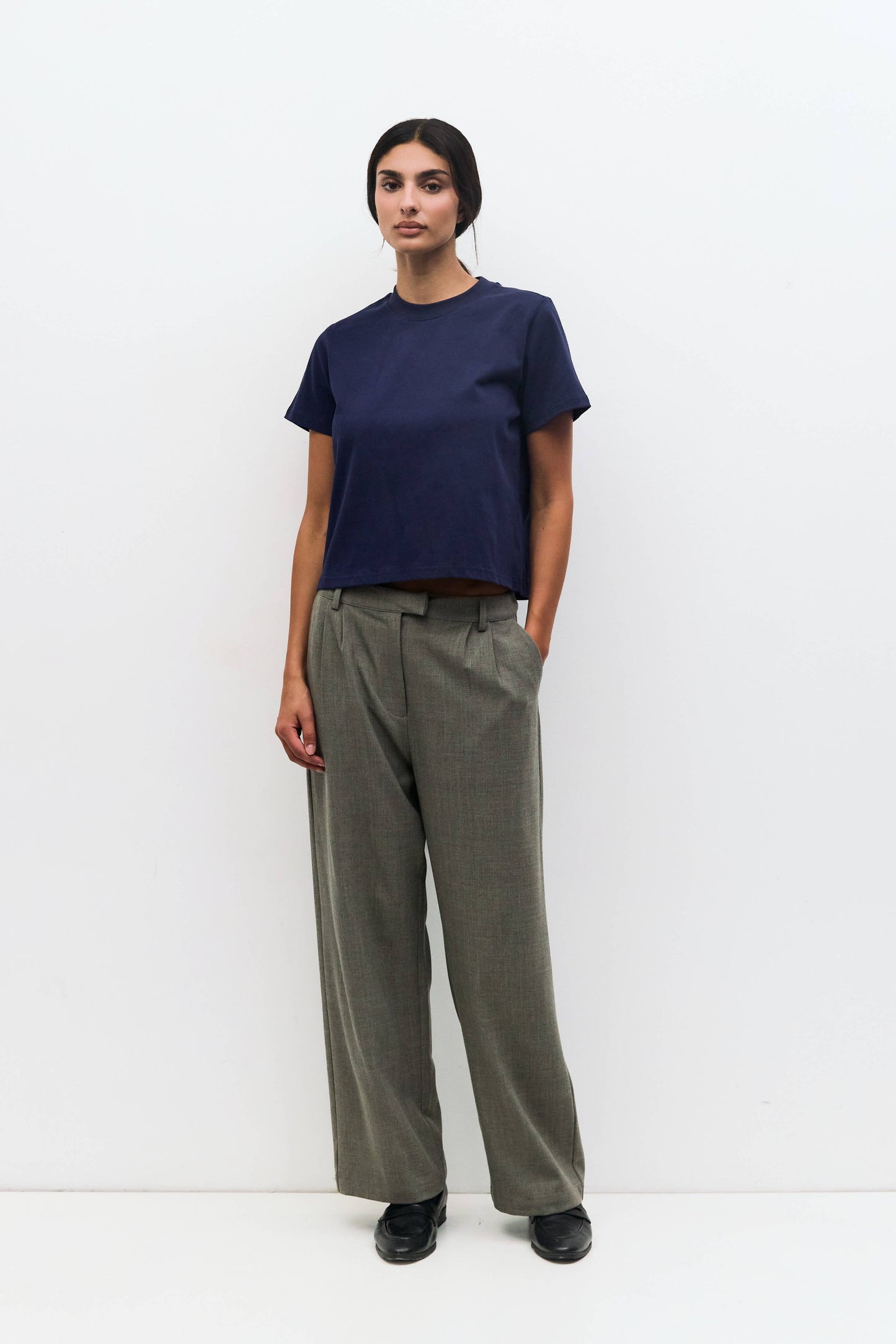 MOD REF - The Lanie Top | Women's Heavyweight Cotton T-Shirt: WHITE / LARGE