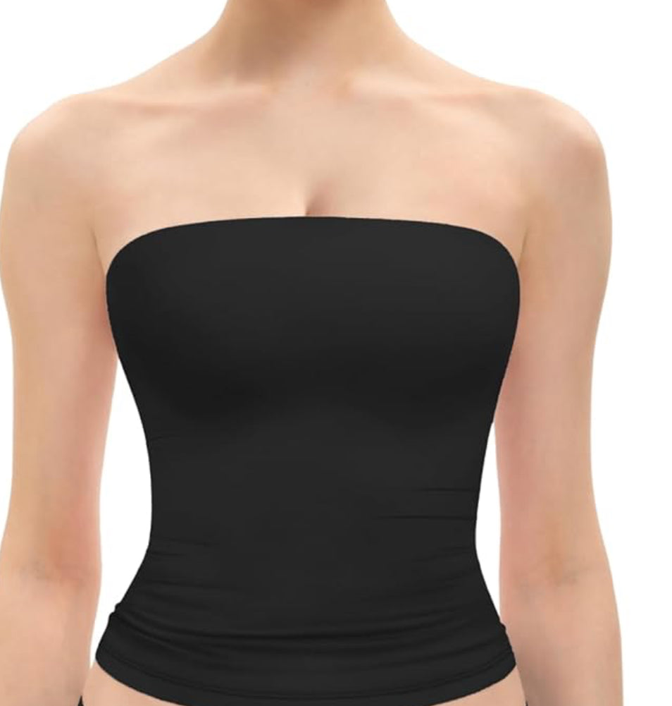 Double Lined Tube Top (black)