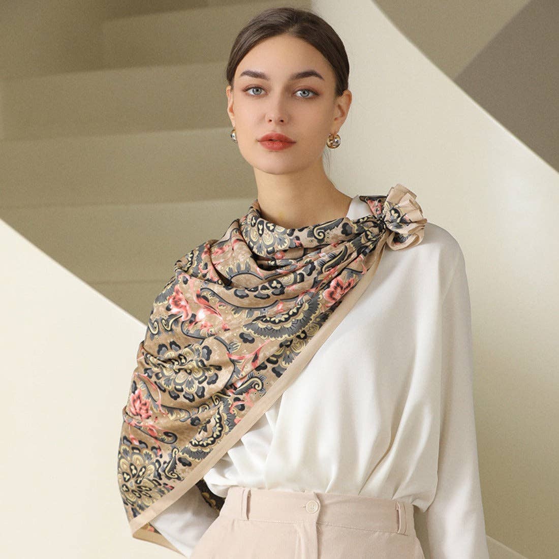 Scarvii - Floral Print PINK /
