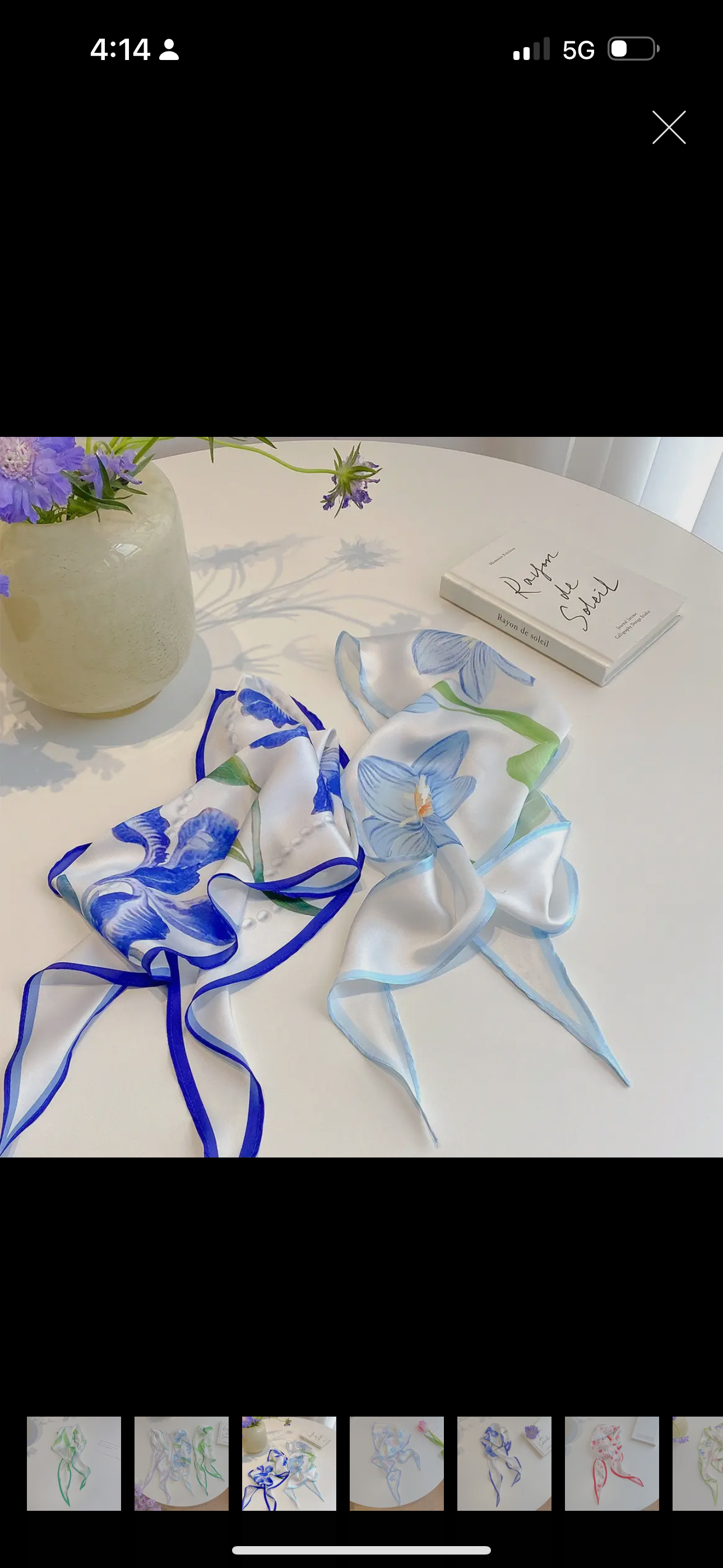Blue floral scarf