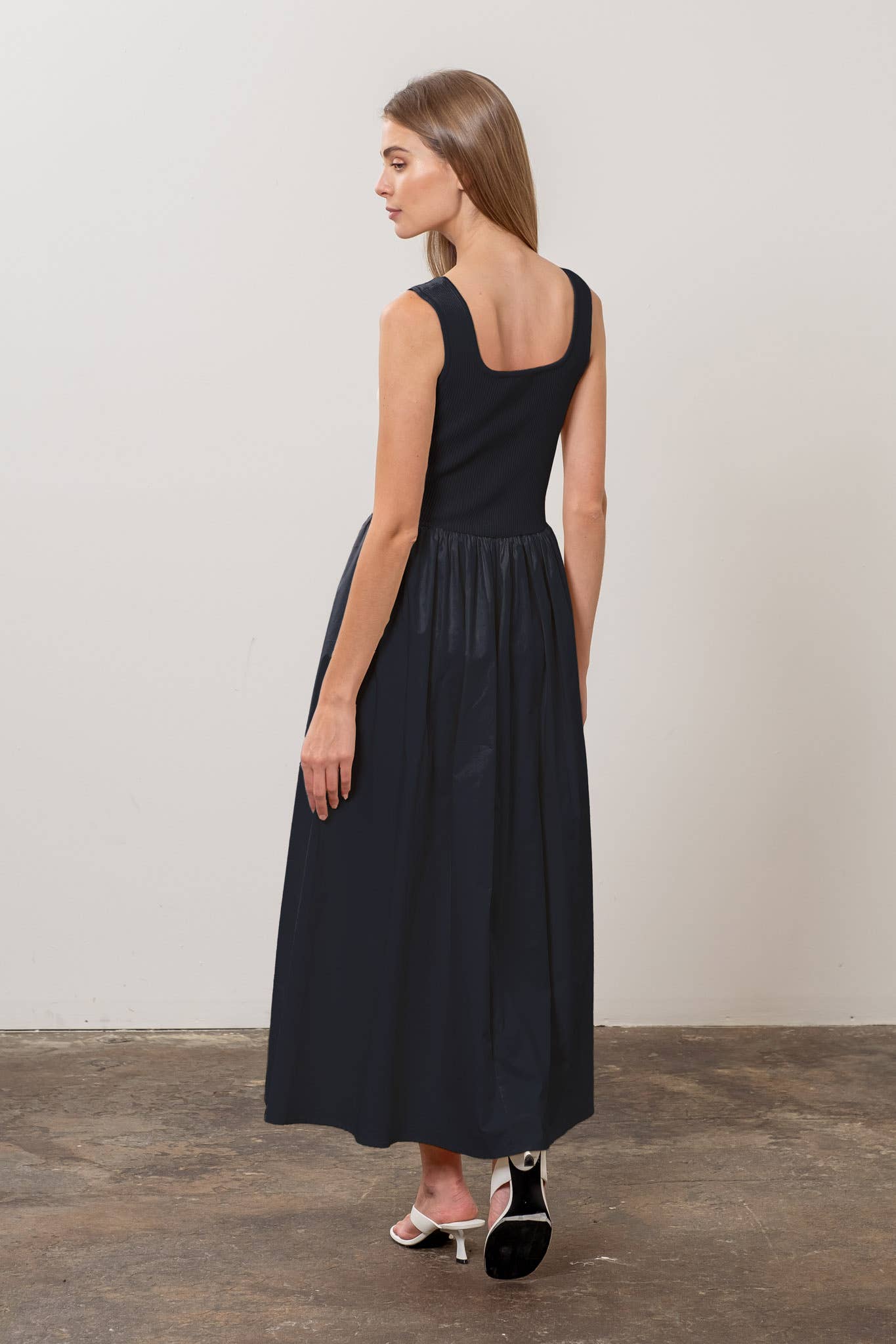 ALYSSA SWEATER TOP EYELET DETAIL MIDI DRESS