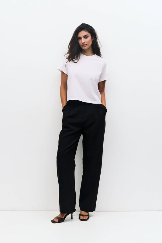 MOD REF - The Lanie Top | Women's Heavyweight Cotton T-Shirt: WHITE / SMALL