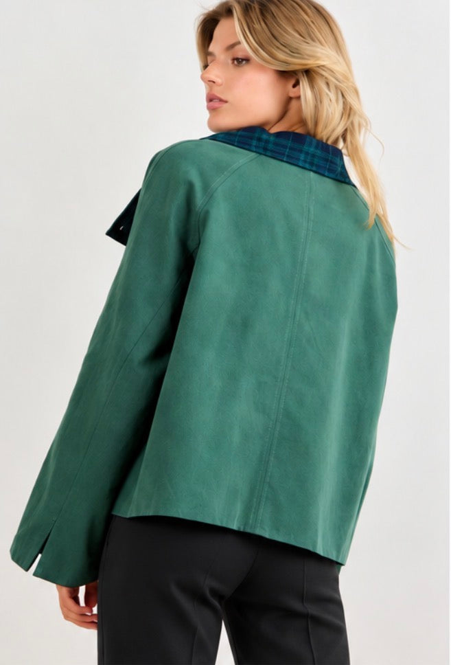 The Reversible Plaid Cropped Trench
