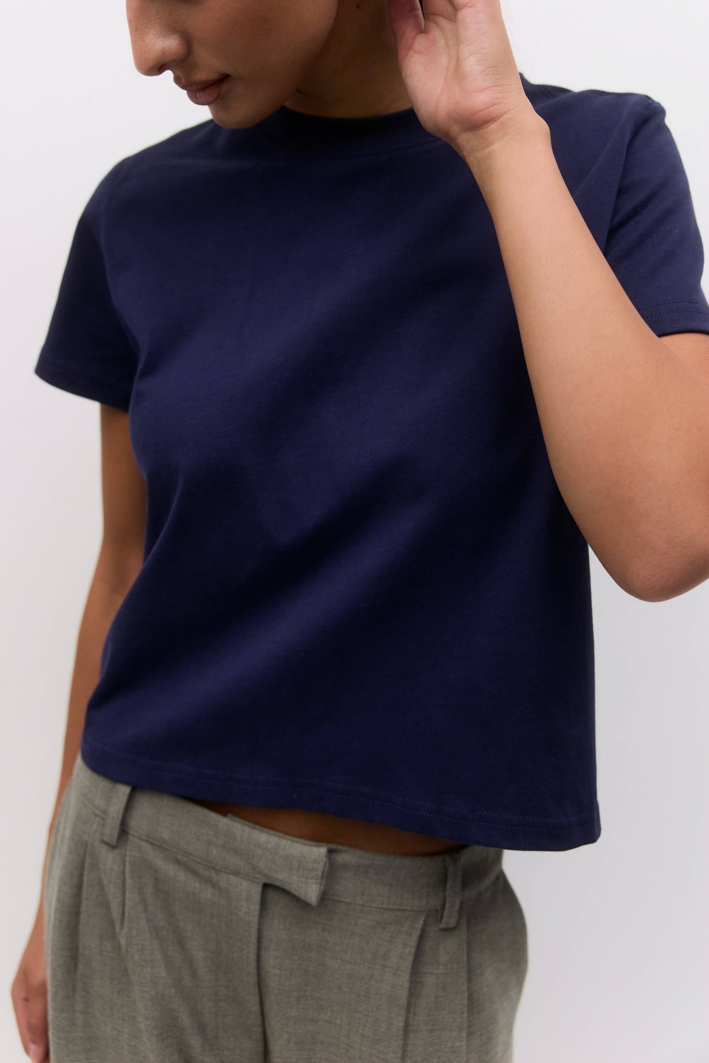 MOD REF - The Lanie Top | Women's Heavyweight Cotton T-Shirt: WHITE / LARGE