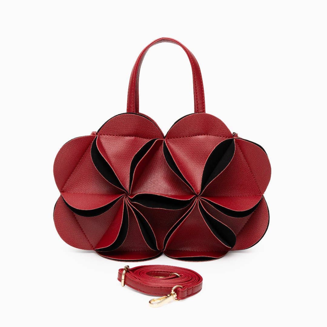Monique Flower Handbag: Red