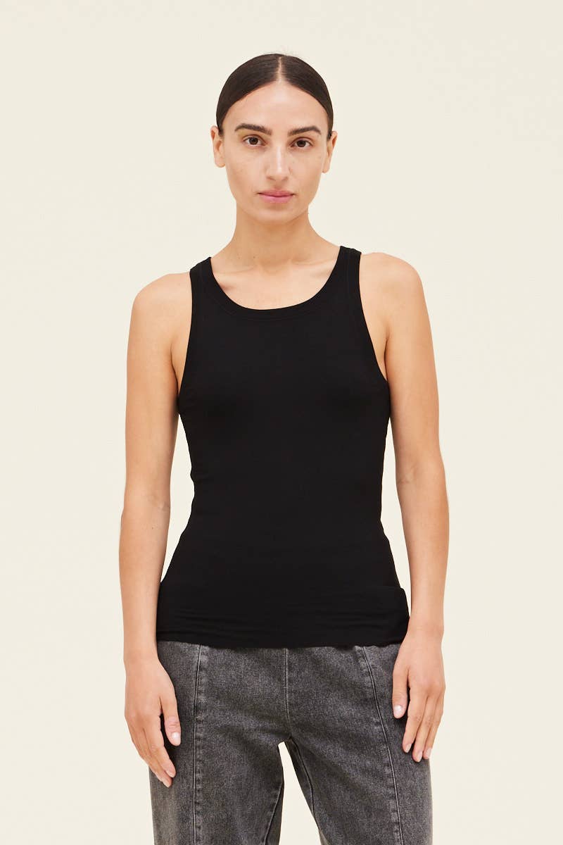 BIINDING TANK TOP:BLACK