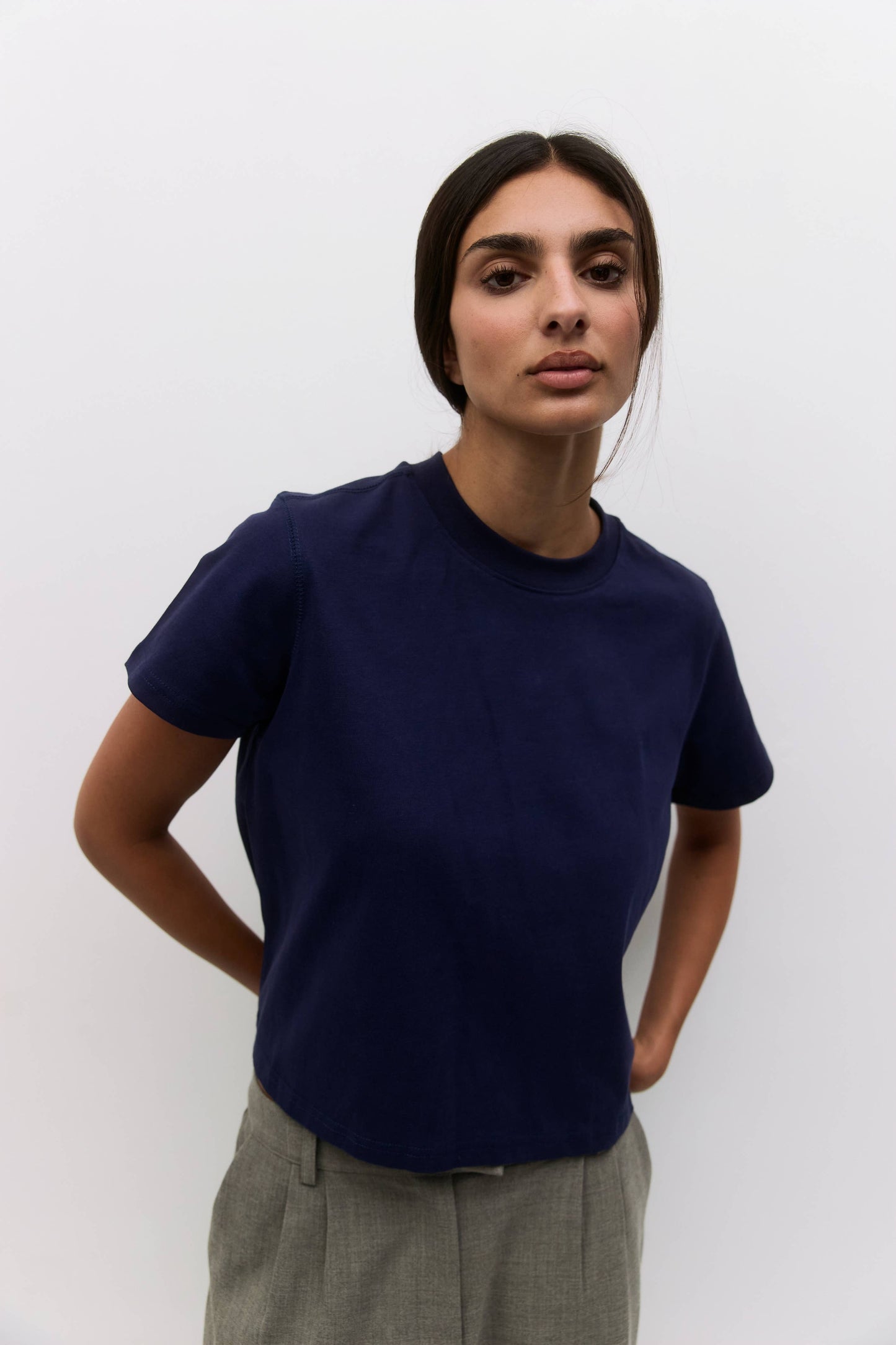 MOD REF - The Lanie Top | Women's Heavyweight Cotton T-Shirt: WHITE / LARGE