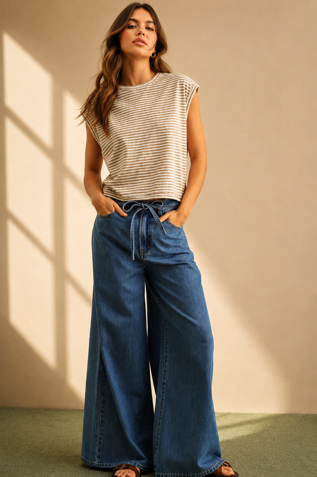 STRIPE SLUB TOP: BLACK/WHITE