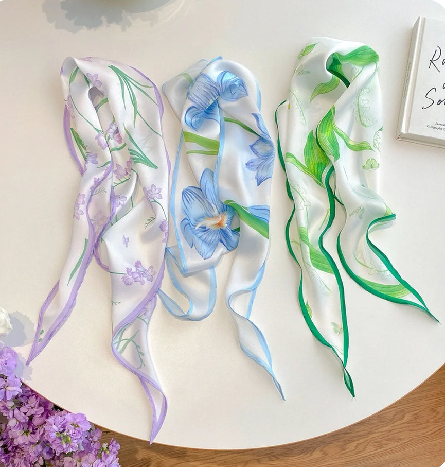 Blue floral scarf