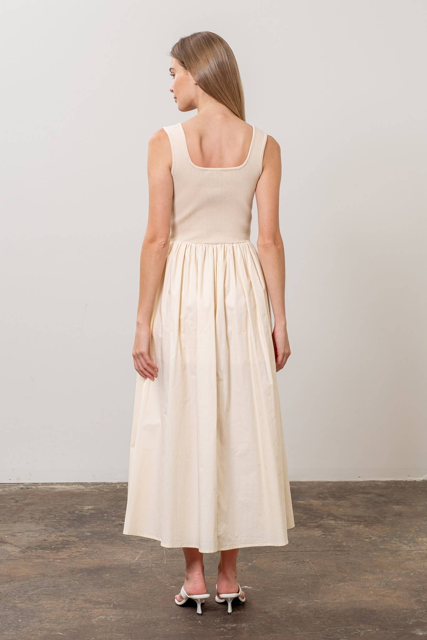 ALYSSA SWEATER TOP EYELET DETAIL MIDI DRESS