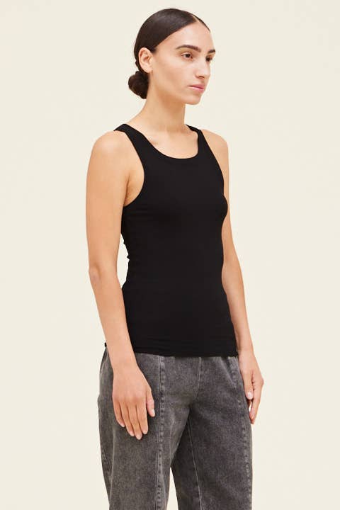 BIINDING TANK TOP:BLACK