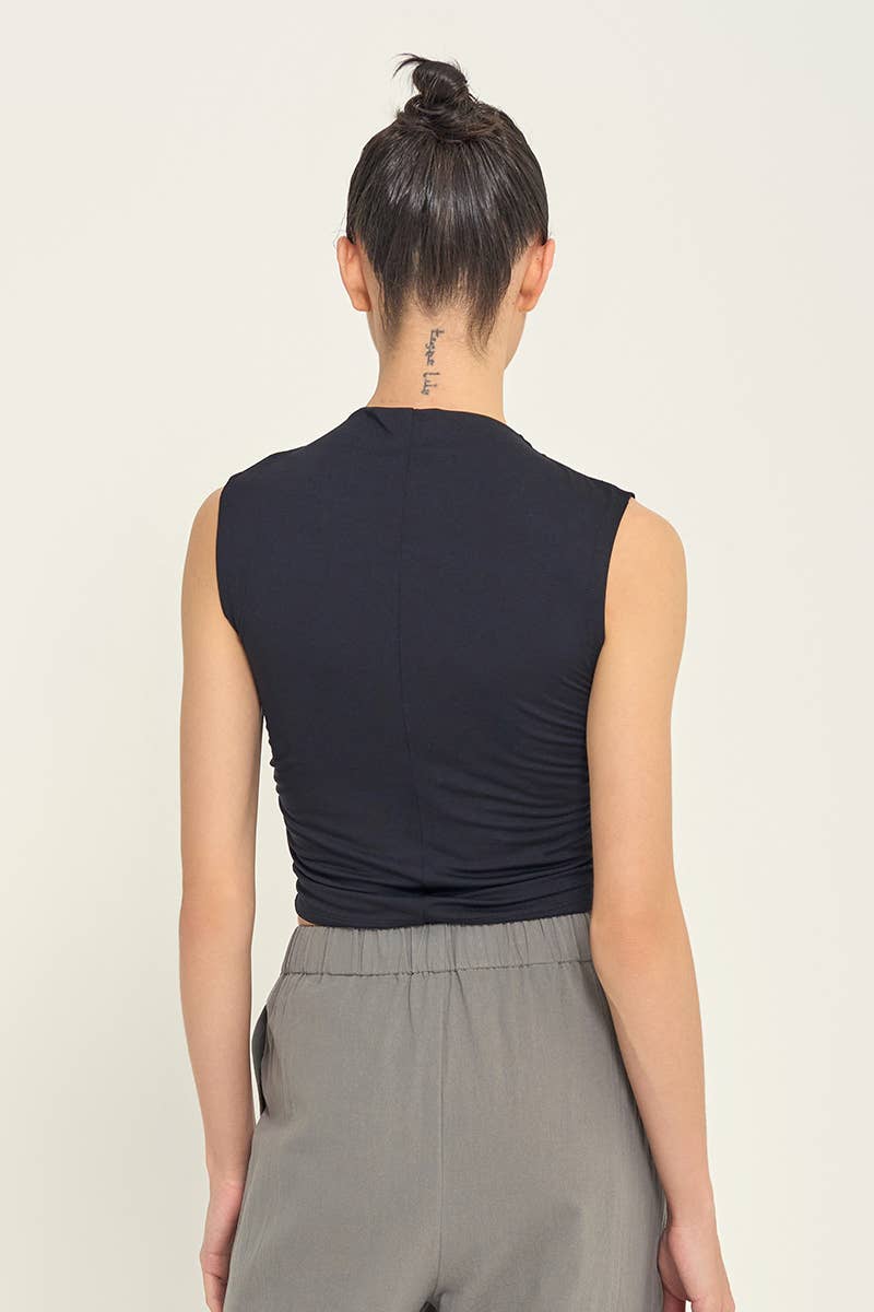 MOCK NECK SLINK TANK (black)