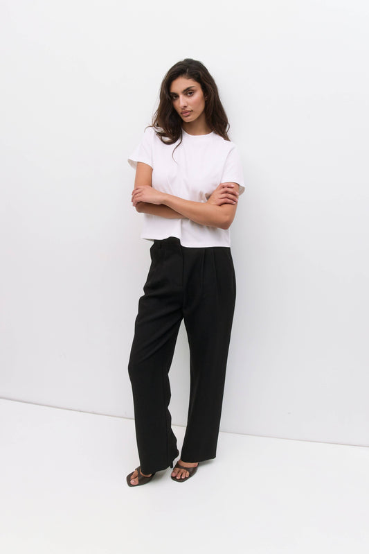 MOD REF - The Lanie Top | Women's Heavyweight Cotton T-Shirt: WHITE / MEDIUM