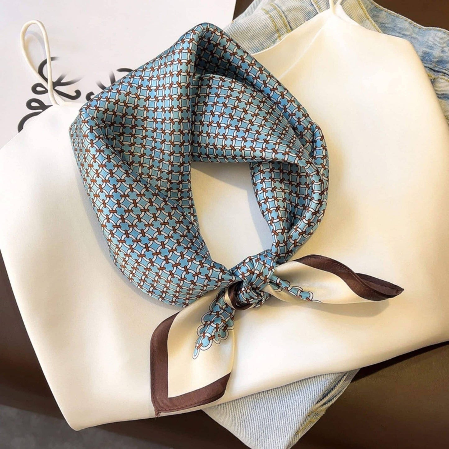 SueSilkHK - Blue Polka Dot 100% mulberry Silk Scarf/Silk head scarf/Silk hair scarf/Silk neck scarf/Mother's Day Gifts/Bag Accessory/Gift for her: Red