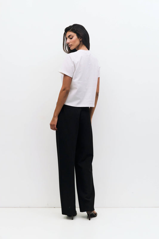 MOD REF - The Lanie Top | Women's Heavyweight Cotton T-Shirt: WHITE / LARGE