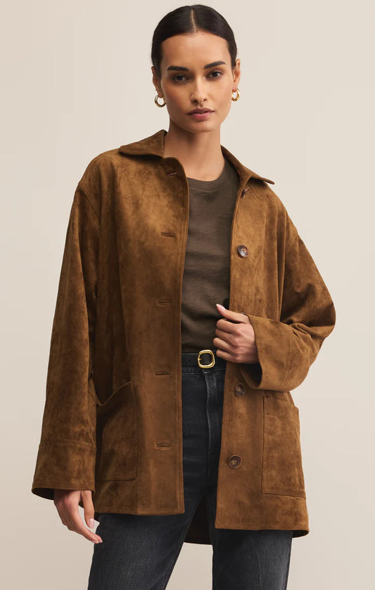 Decker Suede Coat (Brown)