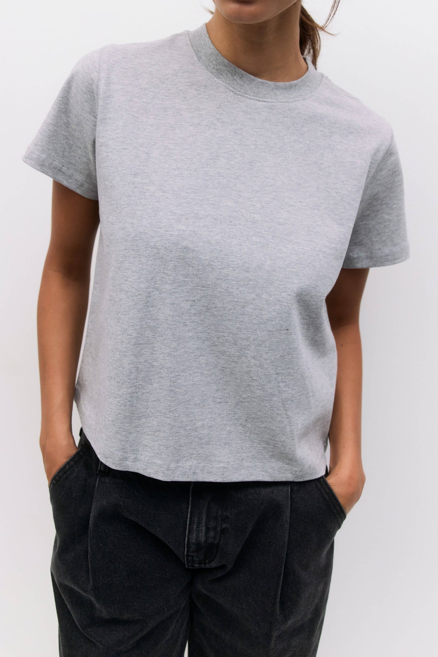 MOD REF - The Lanie Top | Women's Heavyweight Cotton T-Shirt: WHITE / LARGE