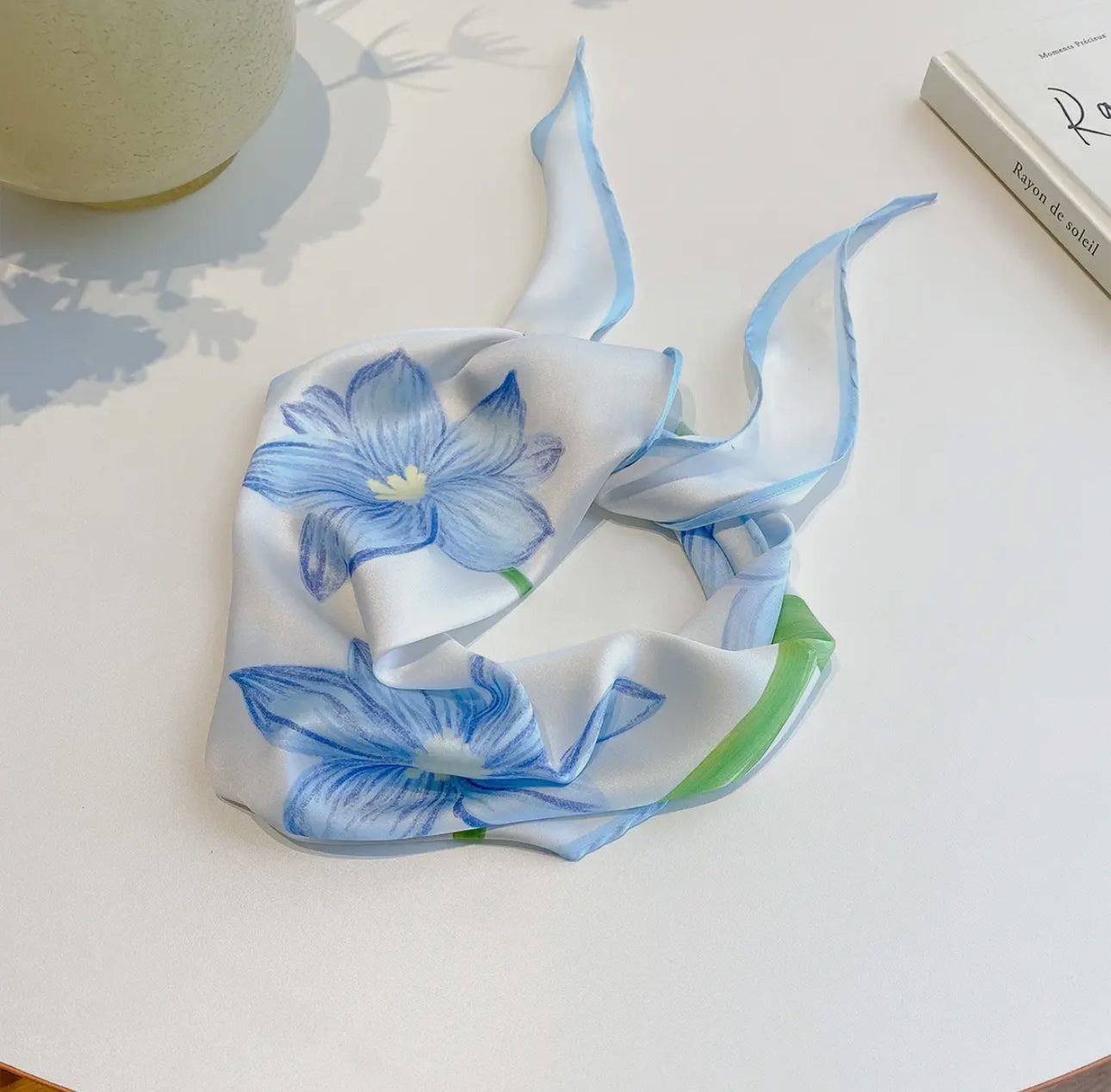 Blue floral scarf