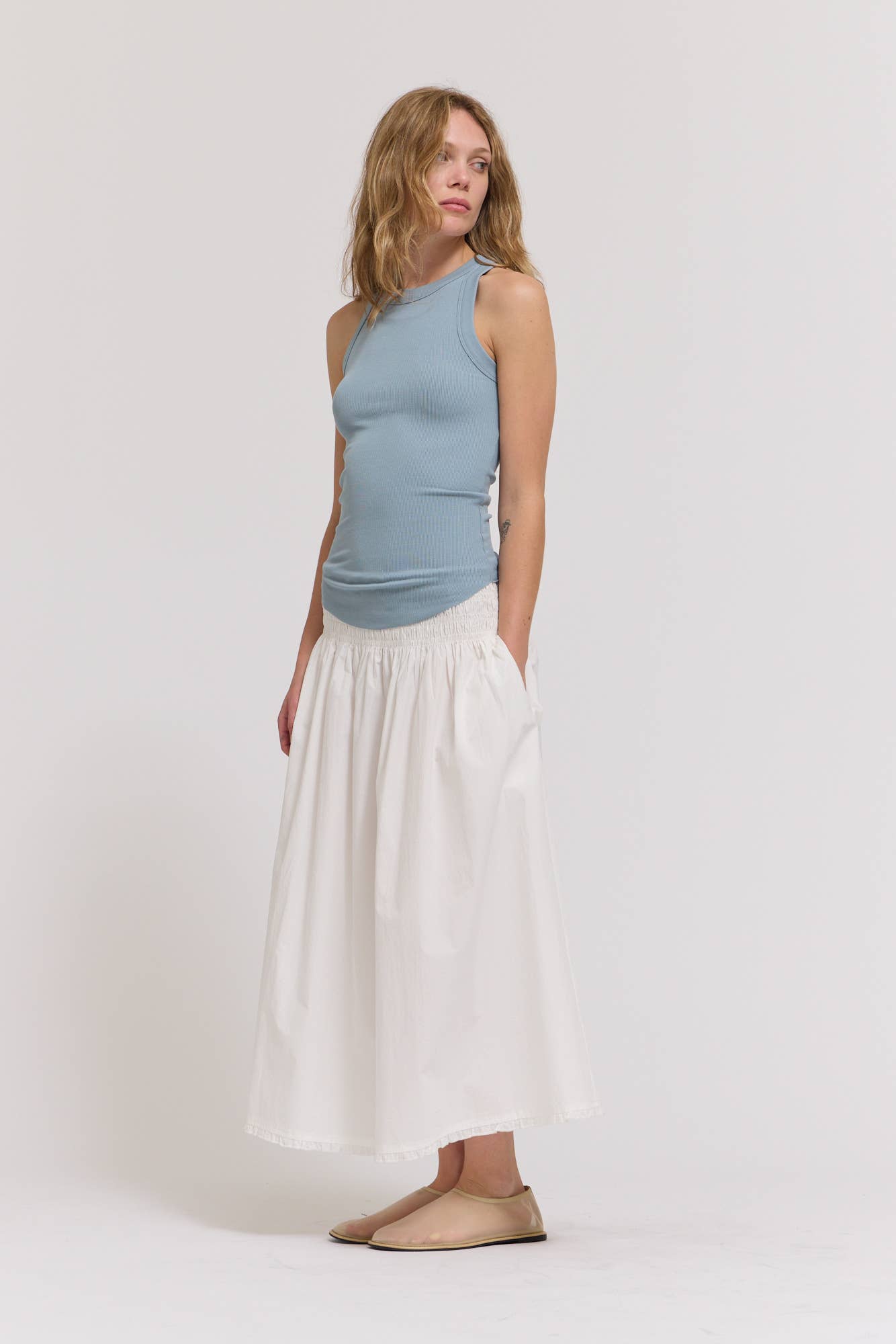 JERSEY TANK: PALE BLUE