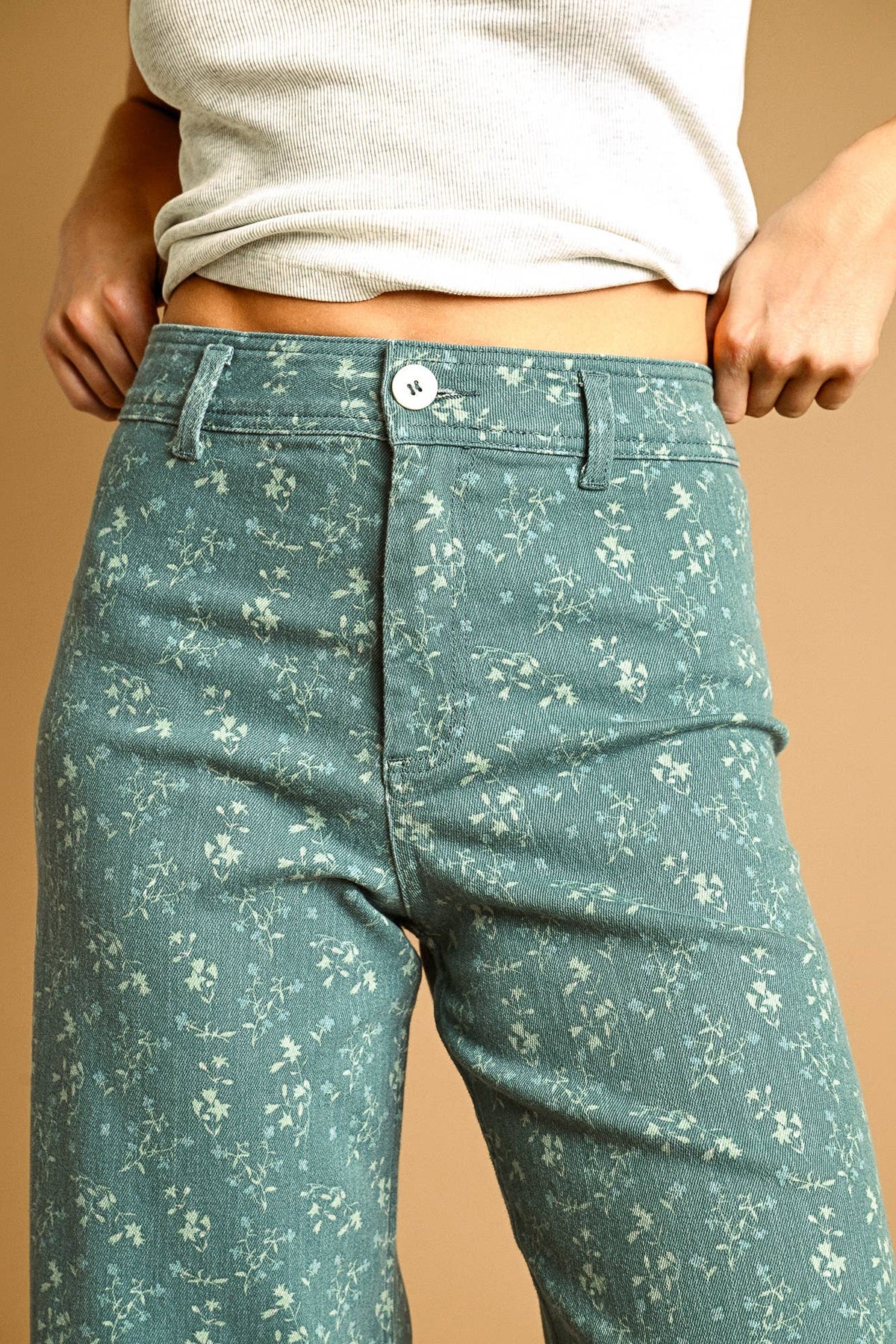 FLORAL PANTS (DEEP PINE)