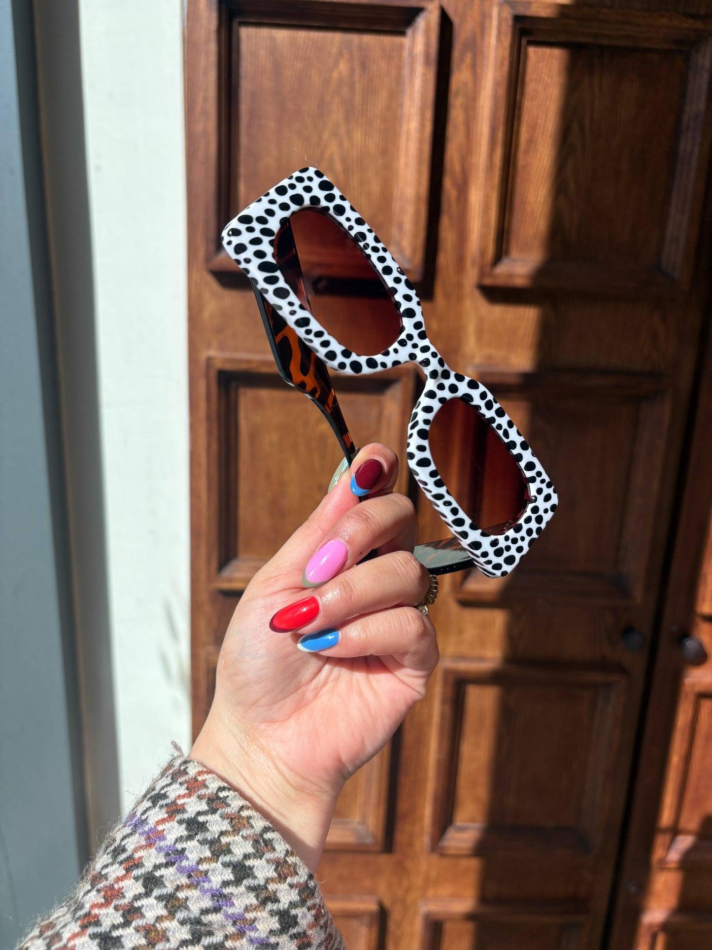 Spot Me If You Can Mixed Print Sunglasses
