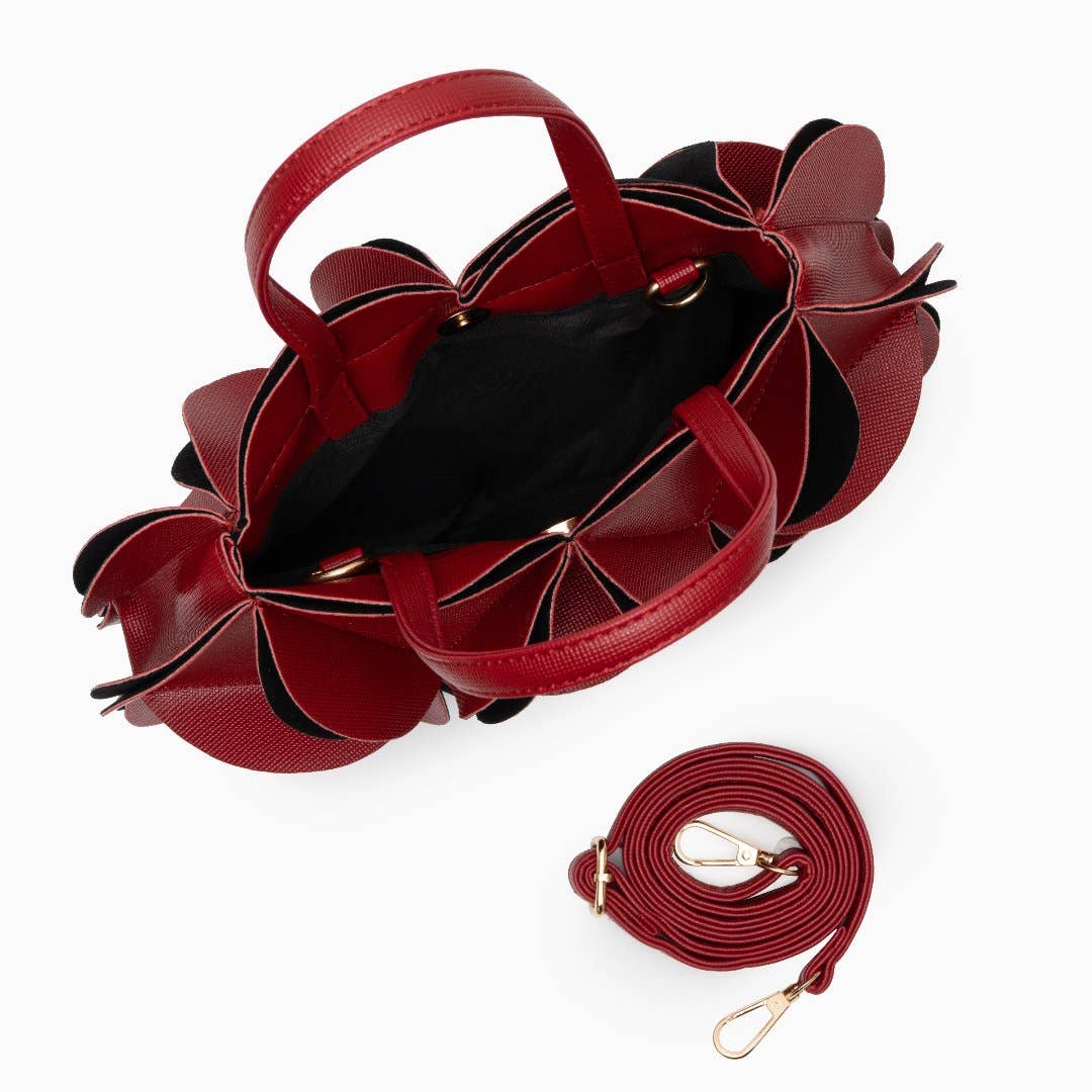 Monique Flower Handbag: Red