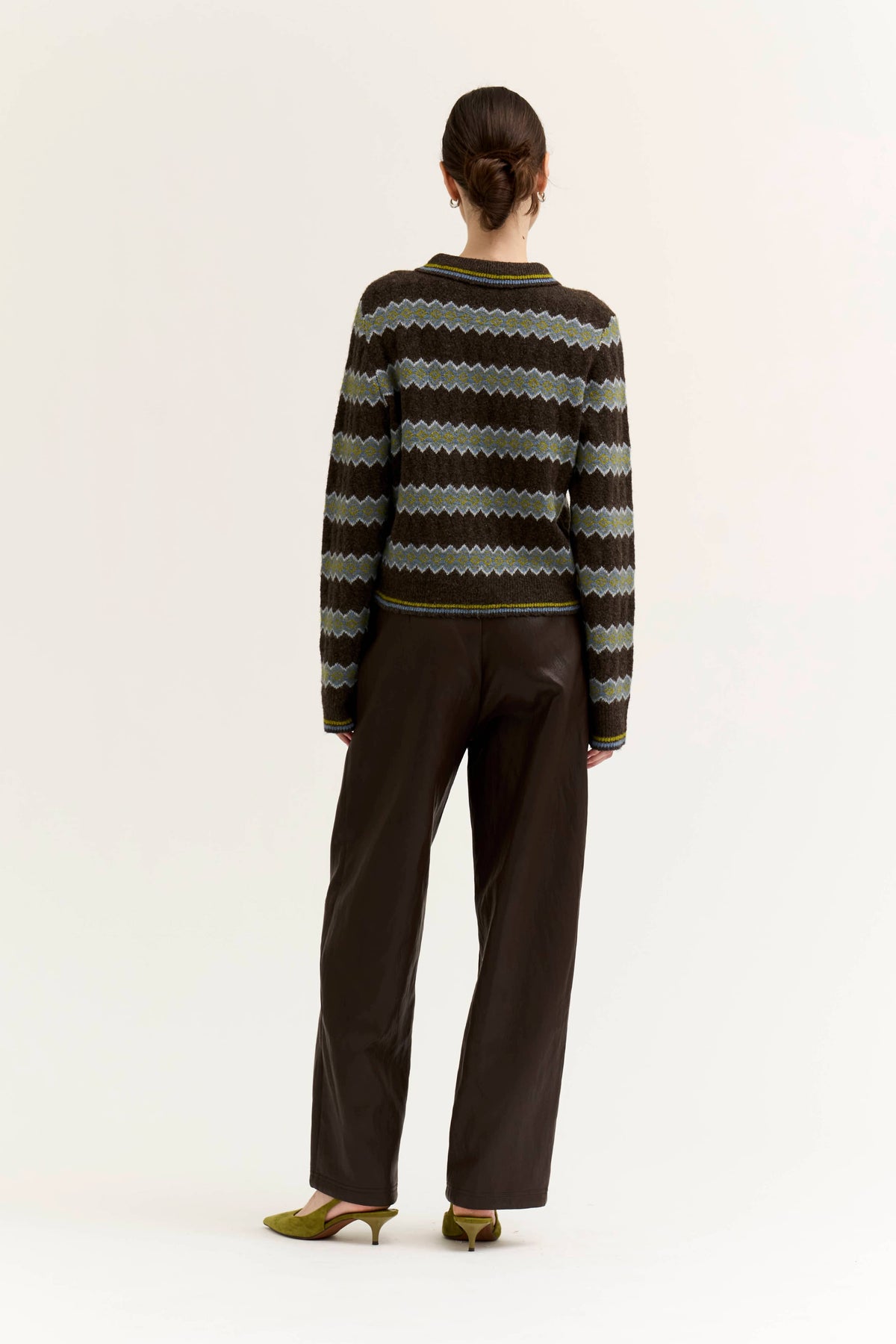 VEGAN LEATHER BARREL PANTS
