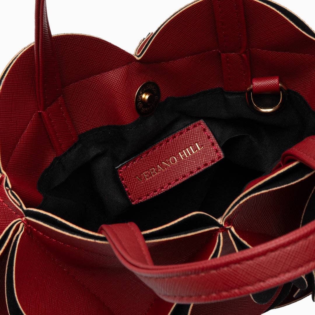 Monique Flower Handbag: Red