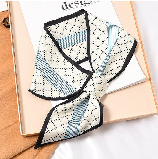 Aqua Dotted Stripes Loop Scarf