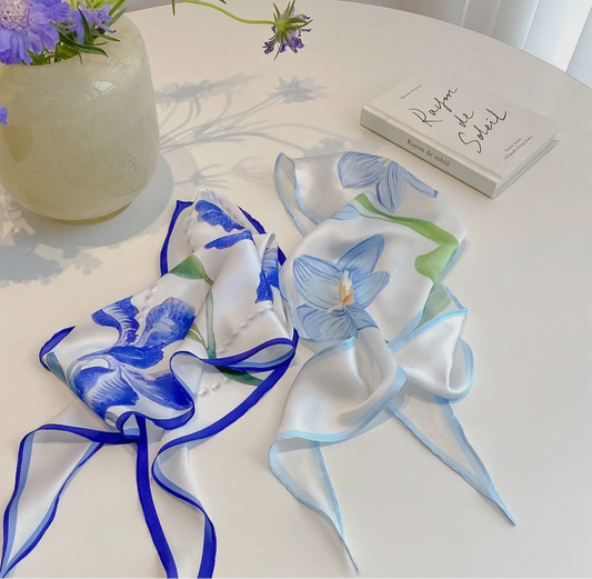 Blue floral scarf