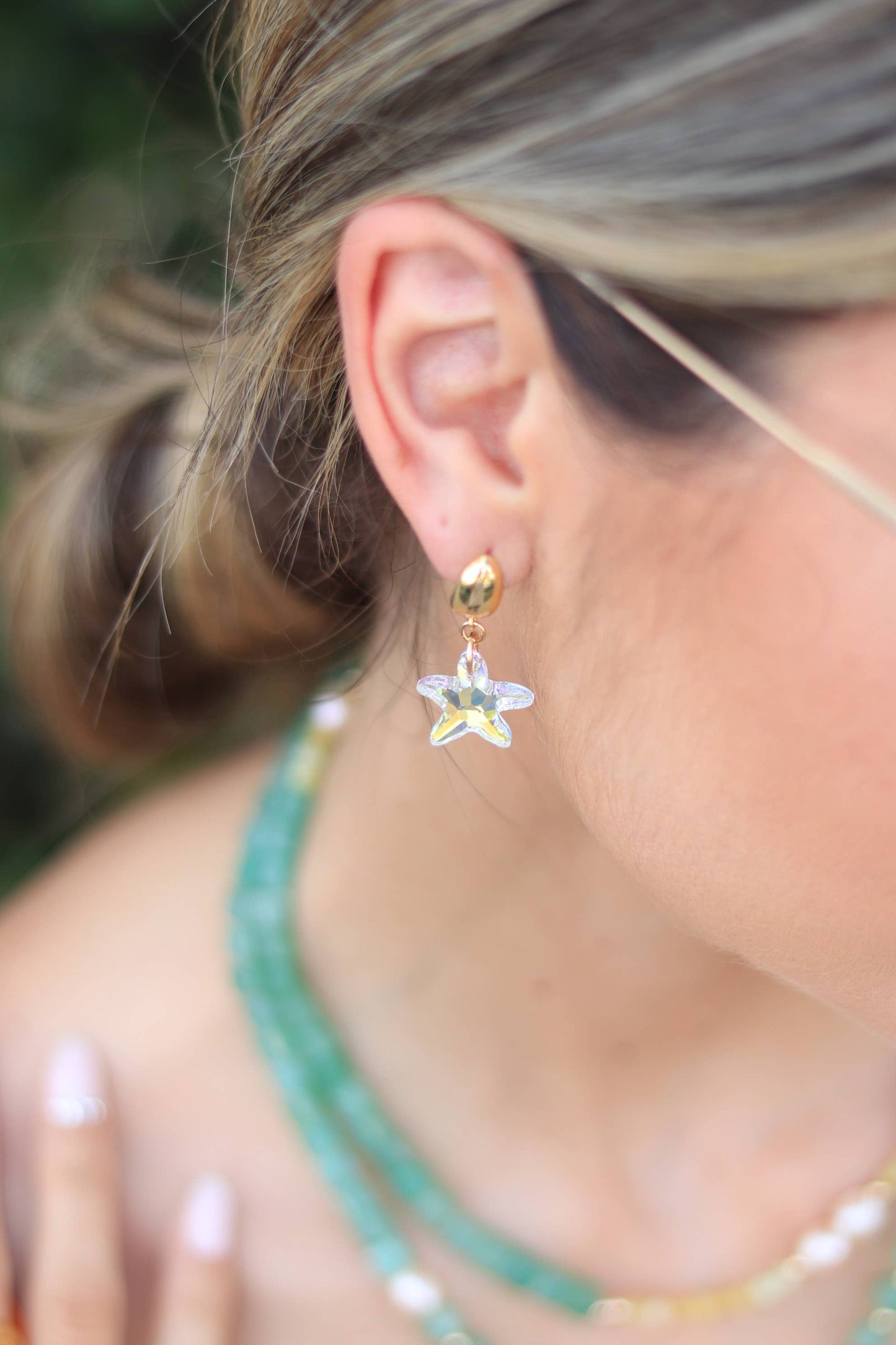 Starfish hoop earrings