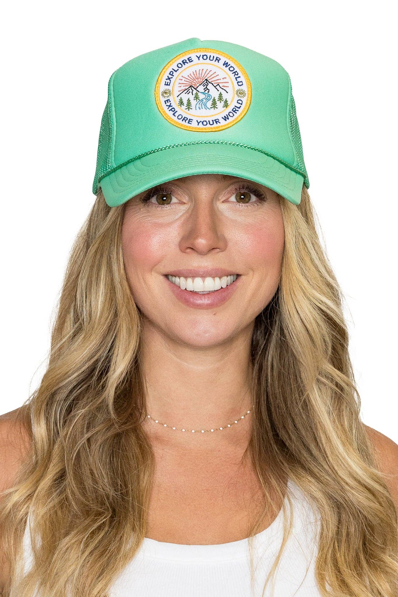 Explore Your World Trucker Hat (green)