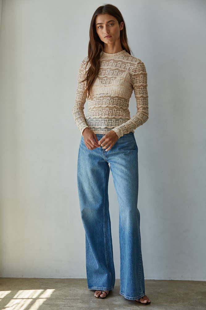 LACE TOP (BEIGE)