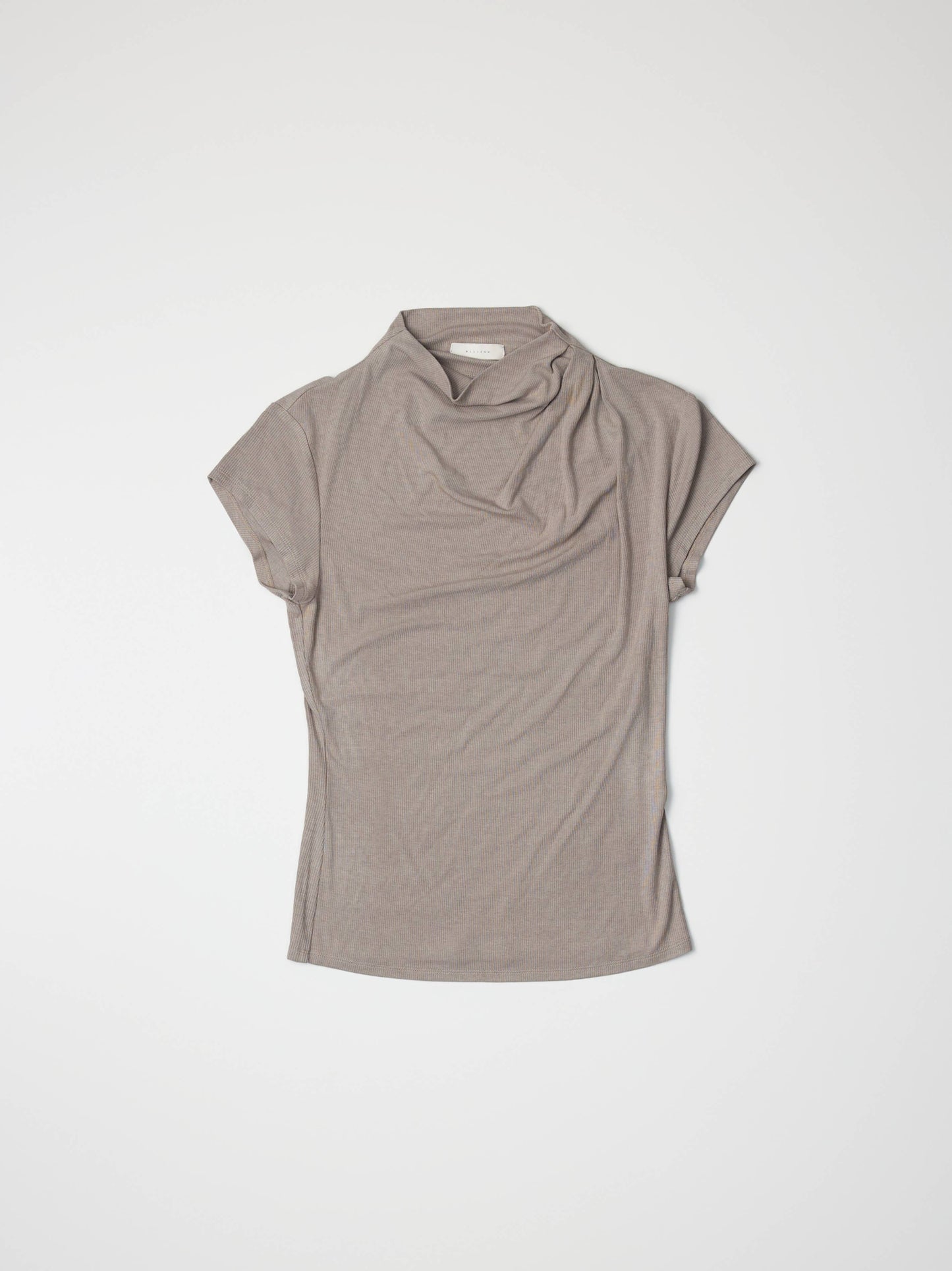 MOD REF - The Marissa Top | Cap Sleeve Mock Cowl Neck Top: CHARCOAL / LARGE
