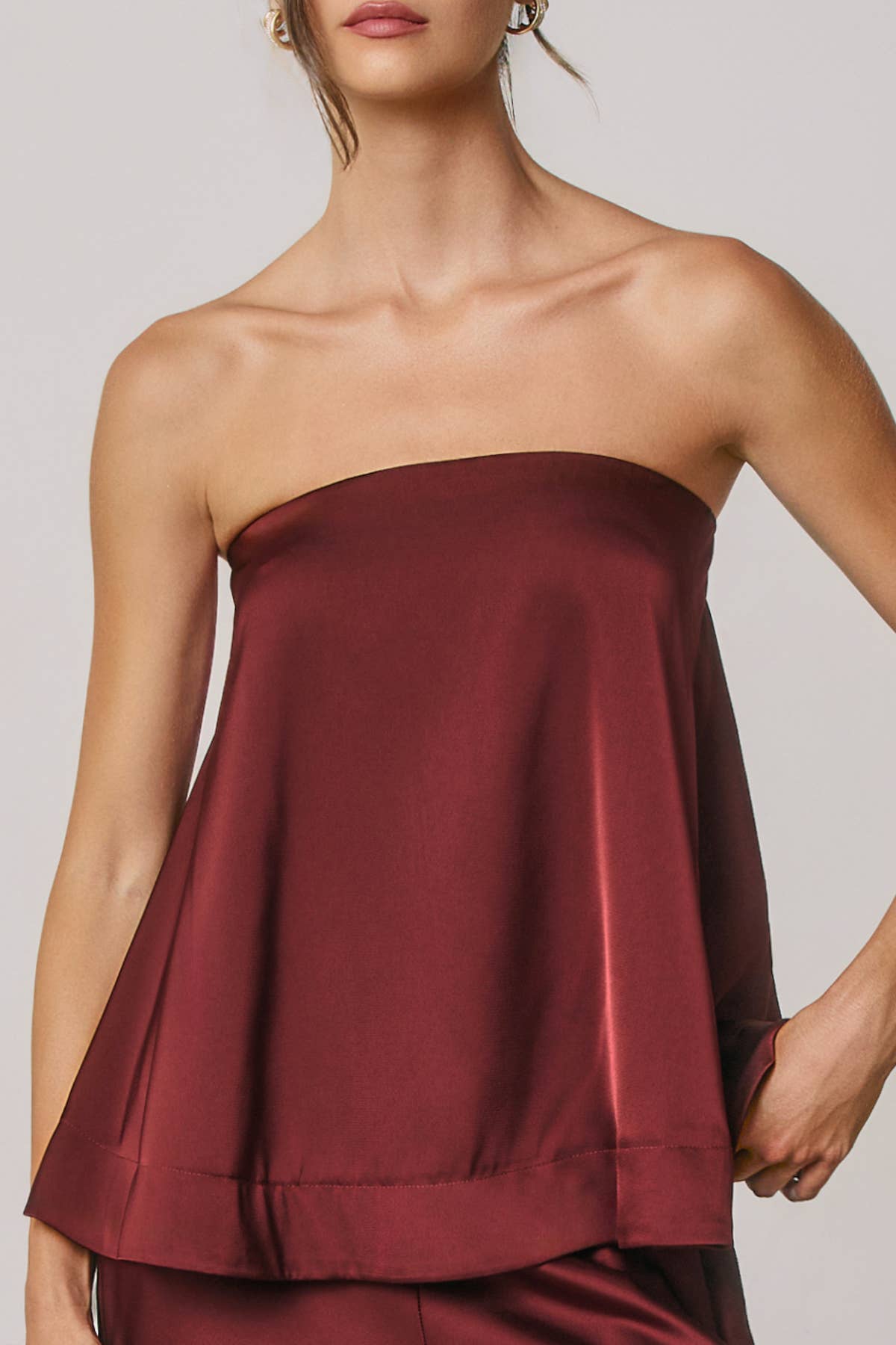 Dress Forum - Satin Strapless Bow Back Top: MIDNIGHT NAVY / S-M-L(2-2-2)