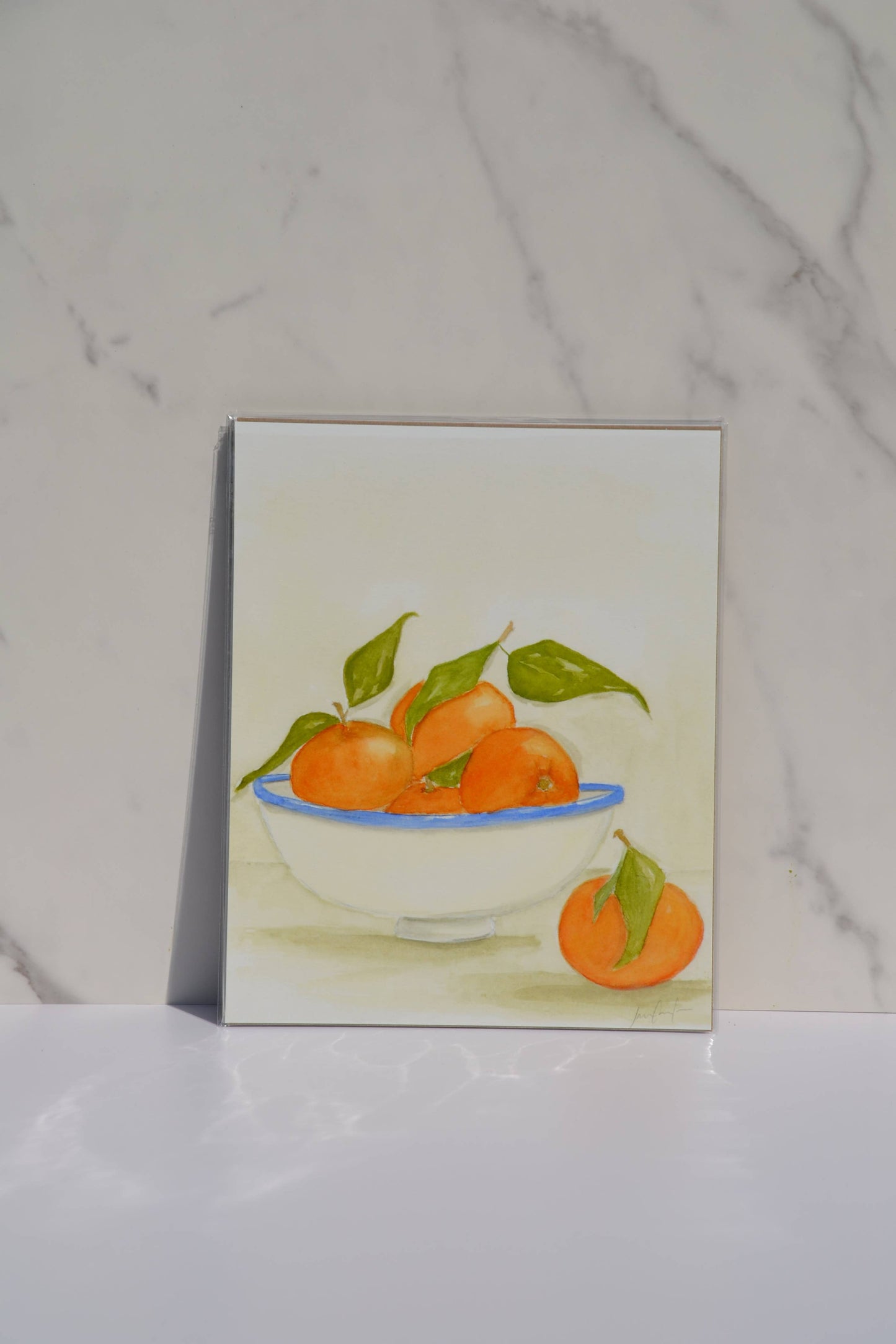 Bear on Paper - Orange Bowl Art Print