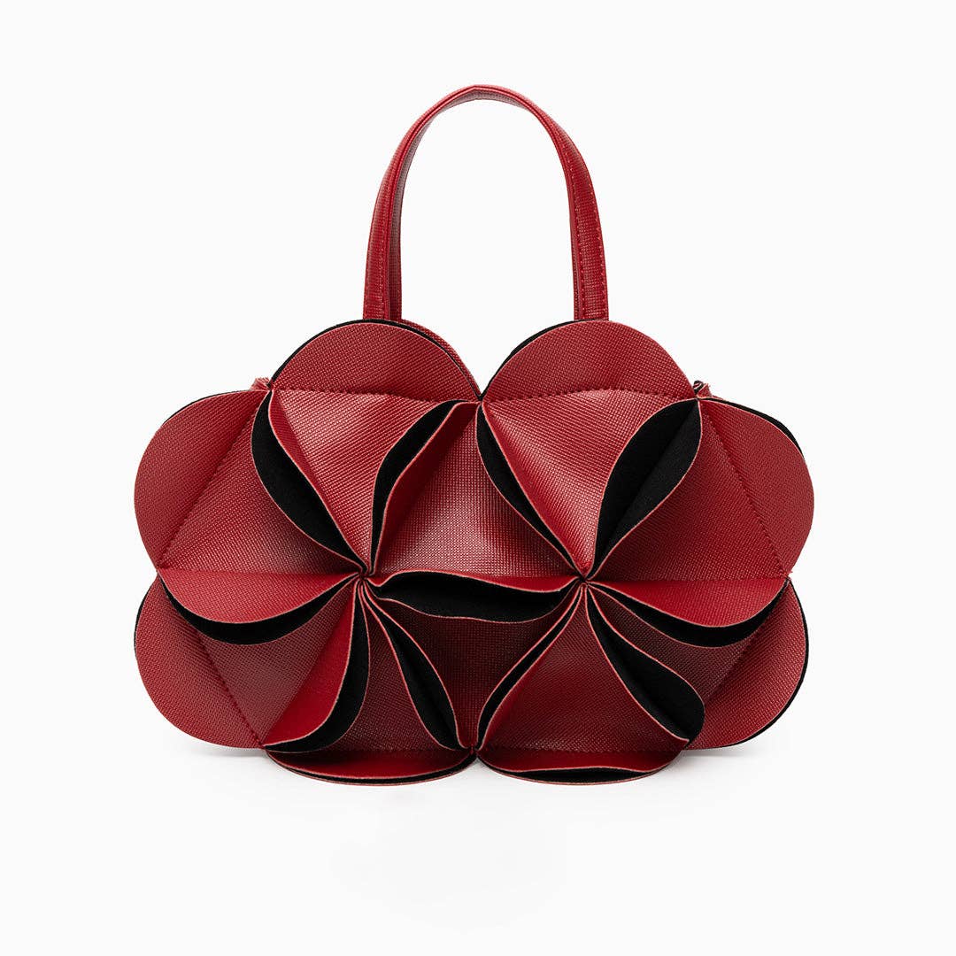 Monique Flower Handbag: Red