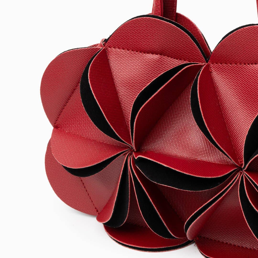 Monique Flower Handbag: Red