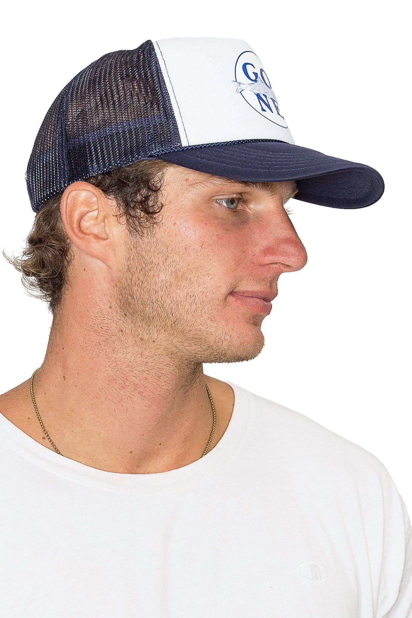 Gone Fishin Trucker Hat Navy