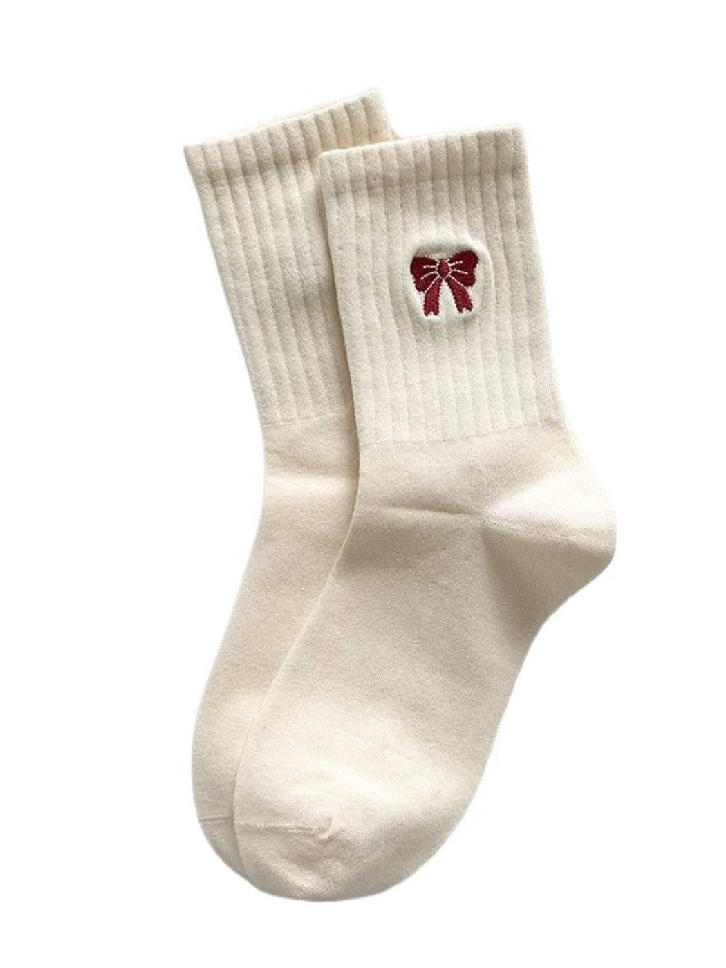 Bow & Stripe Socks (thin stripe)