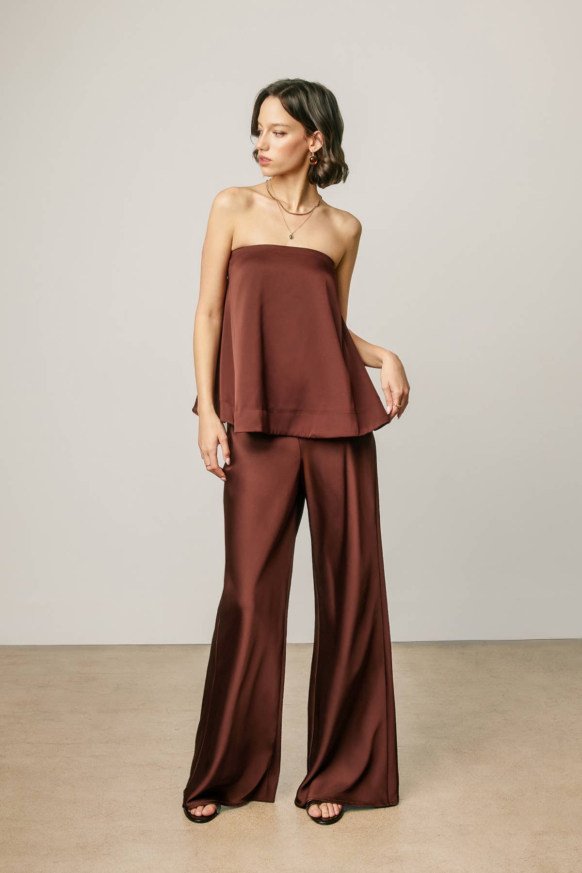 Dress Forum - Satin Strapless Bow Back Top: MIDNIGHT NAVY / S-M-L(2-2-2)