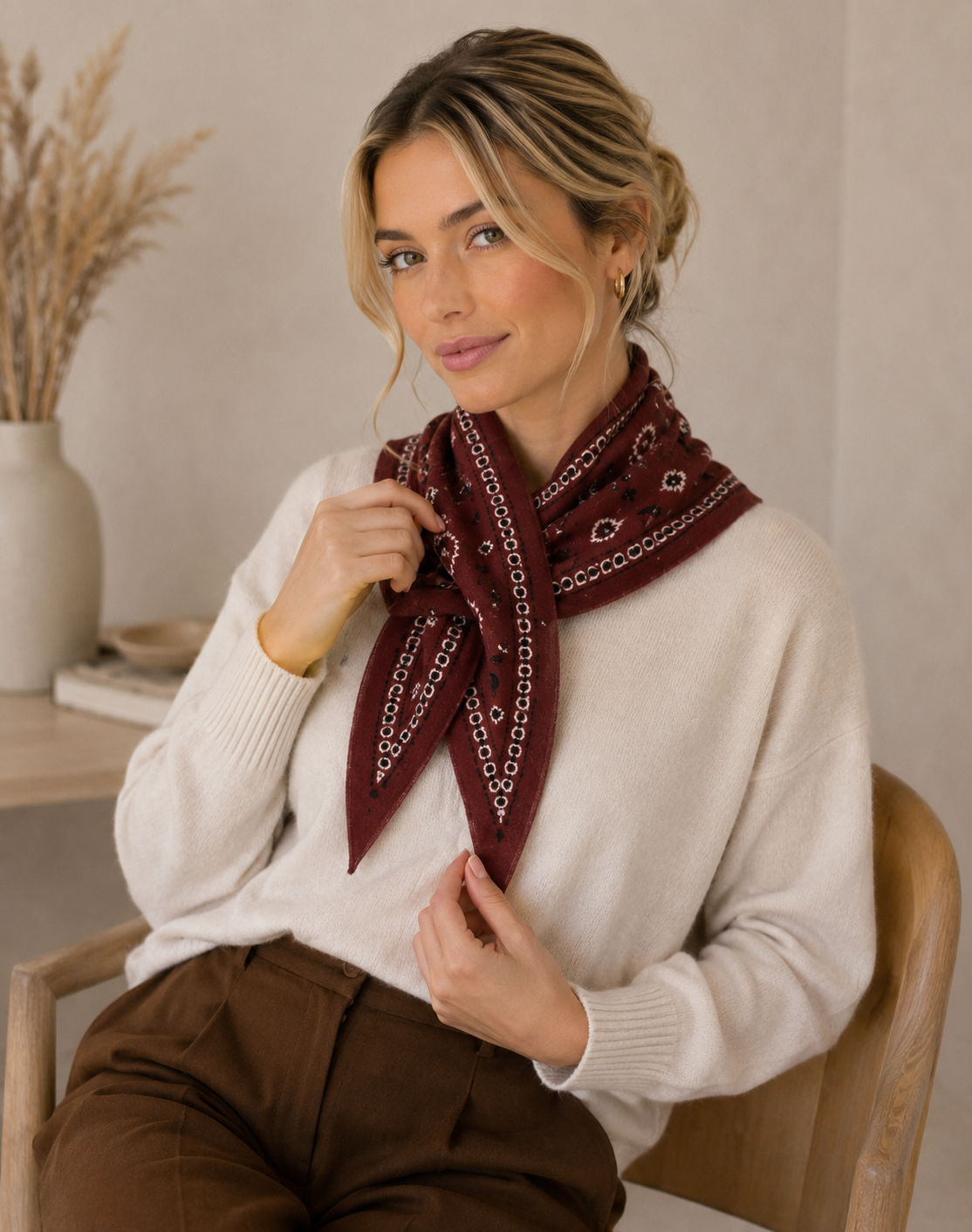 triangular bandana Bordeaux