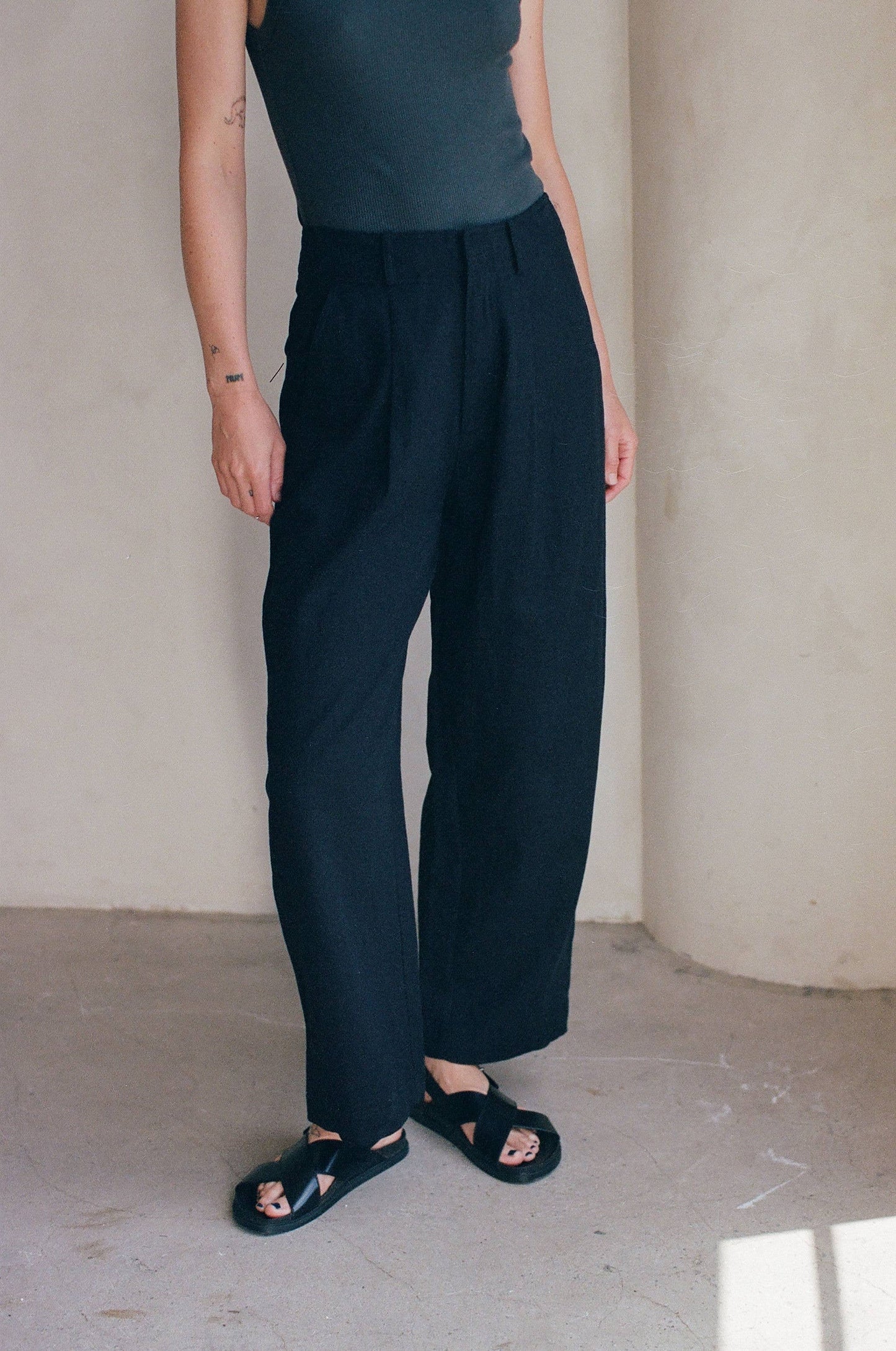 Woven Linen Pants: