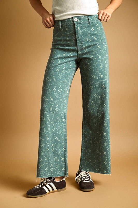 FLORAL PANTS (DEEP PINE)