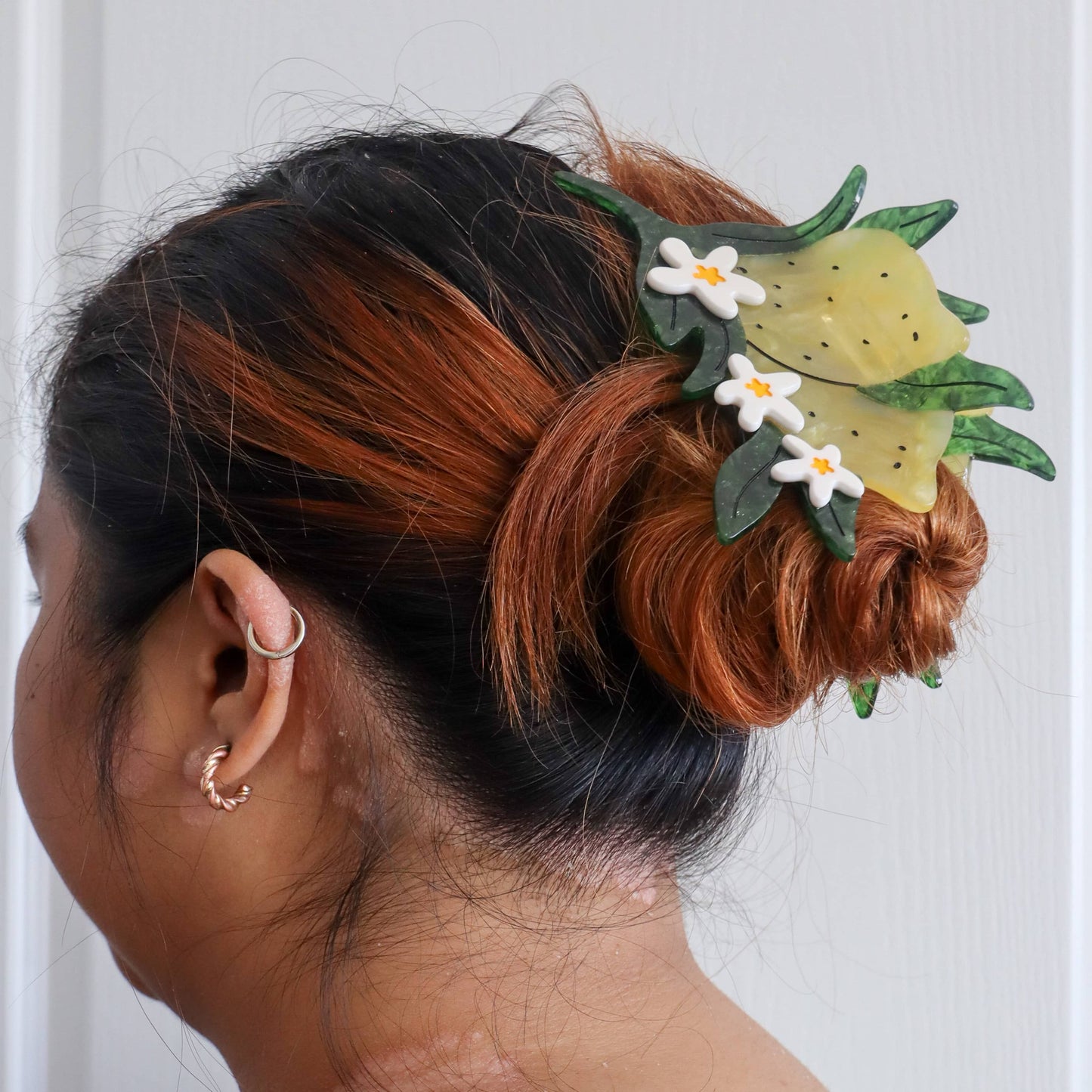 XL Lemon and Flowers Clip