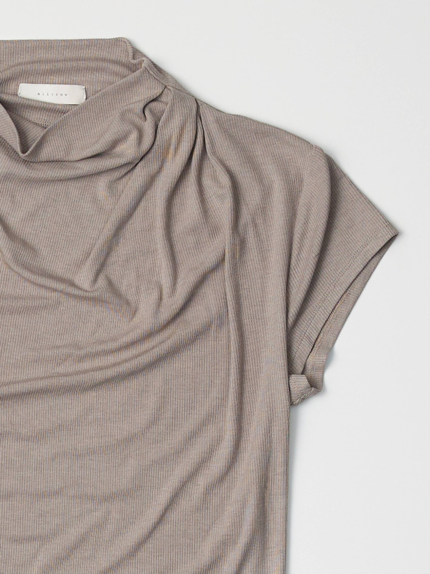 MOD REF - The Marissa Top | Cap Sleeve Mock Cowl Neck Top: CHARCOAL / MEDIUM