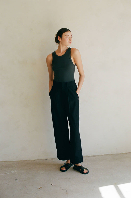 Woven Linen Pants: