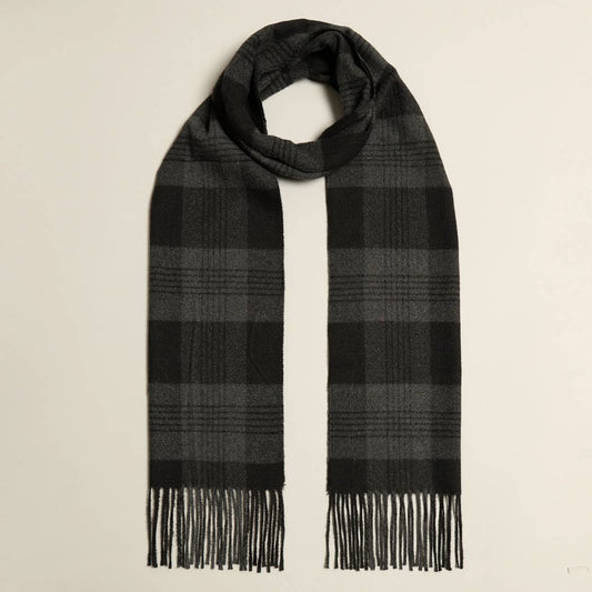 Plaid Herringbone Scarf (grey/black)