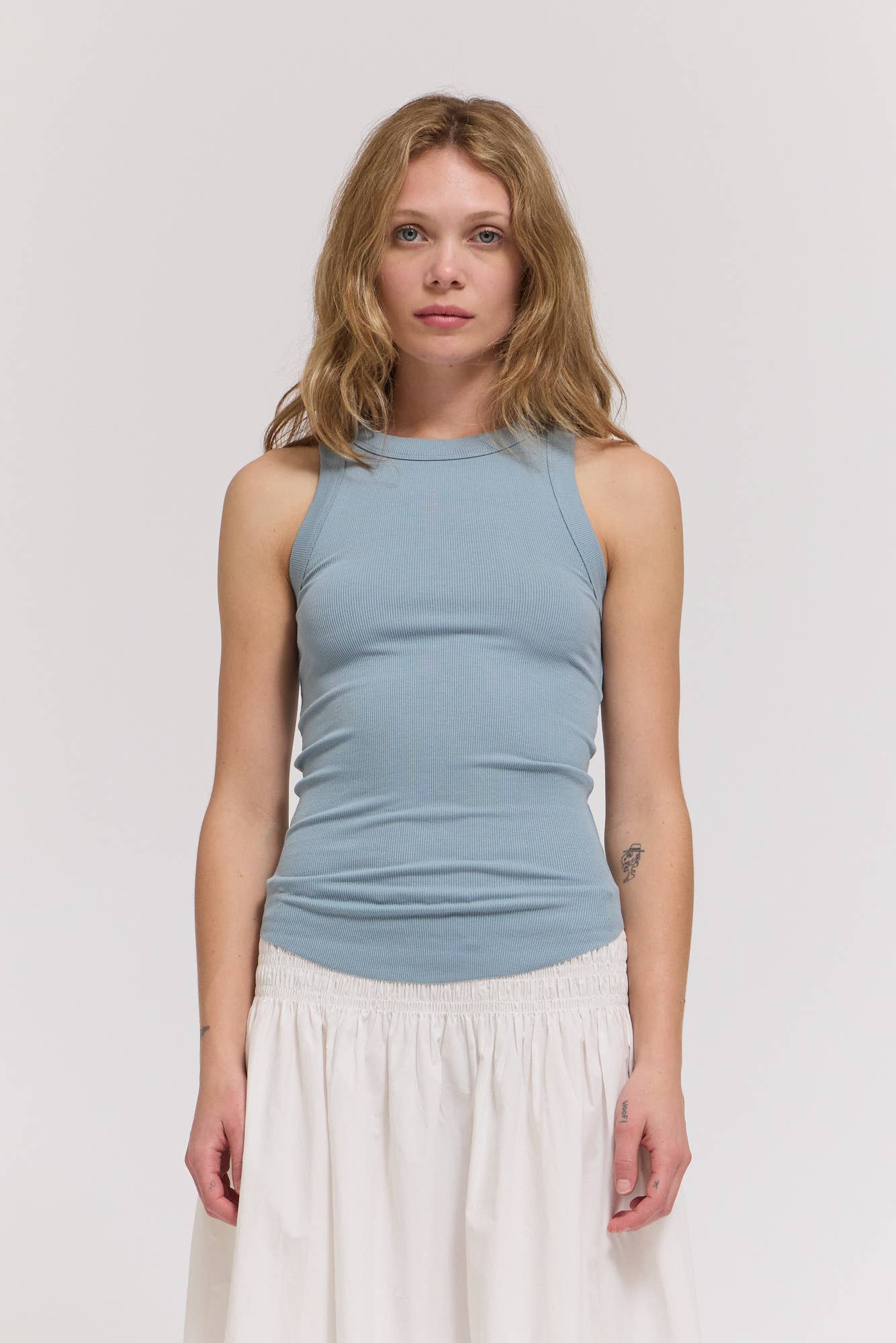 JERSEY TANK: PALE BLUE
