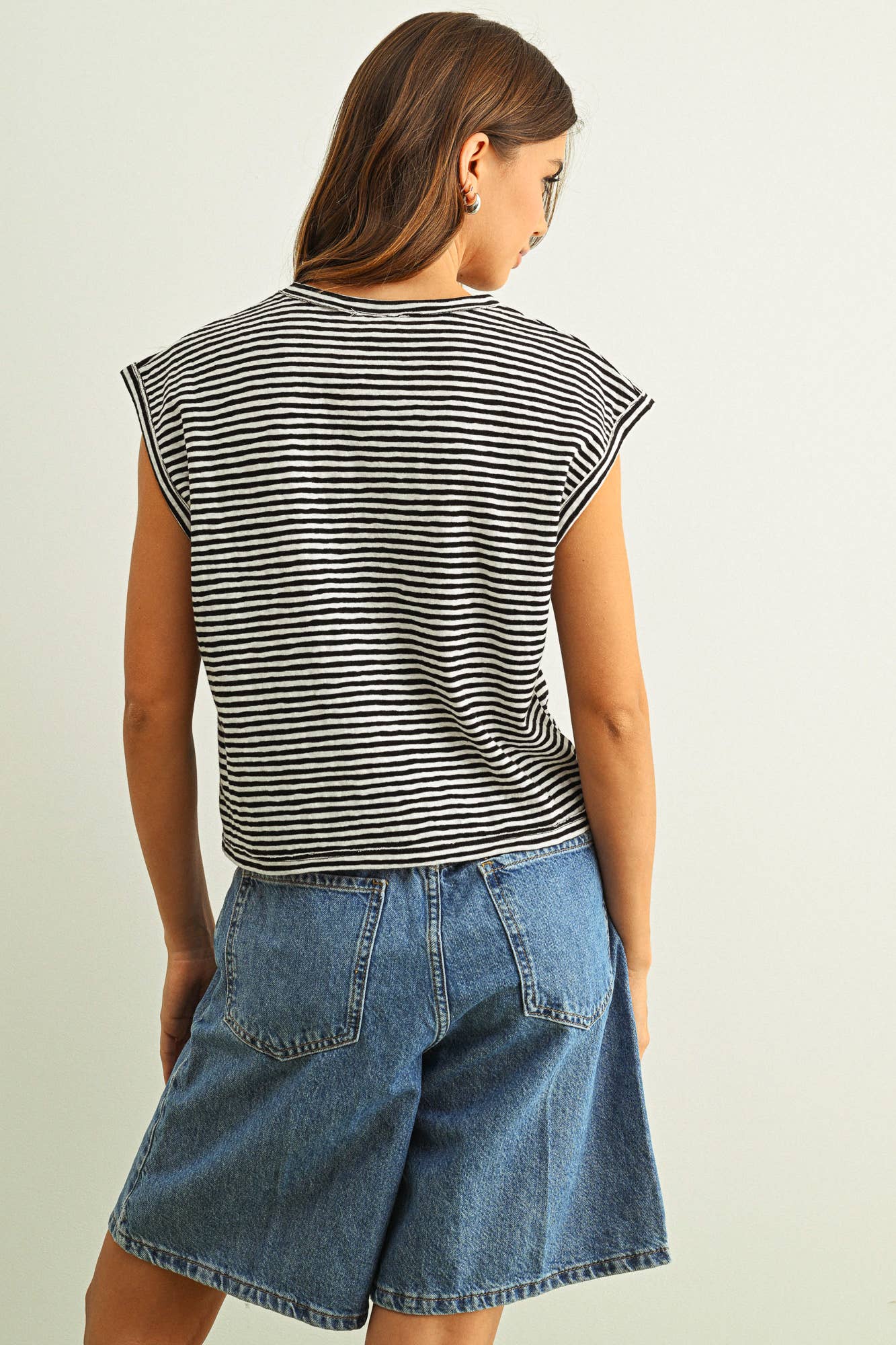 STRIPE SLUB TOP (CHERRY/WHITE)
